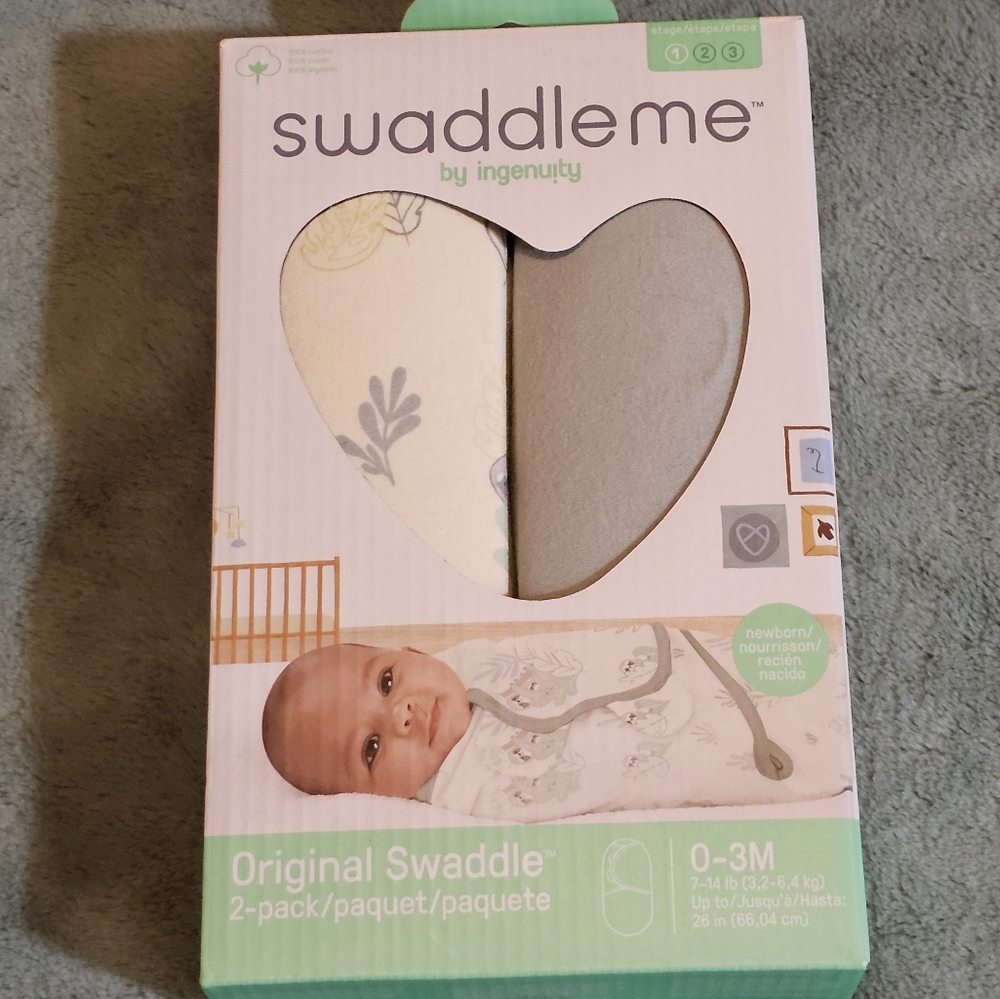 SwaddleMe Original Swaddle 2-Pack - Cream and Gray